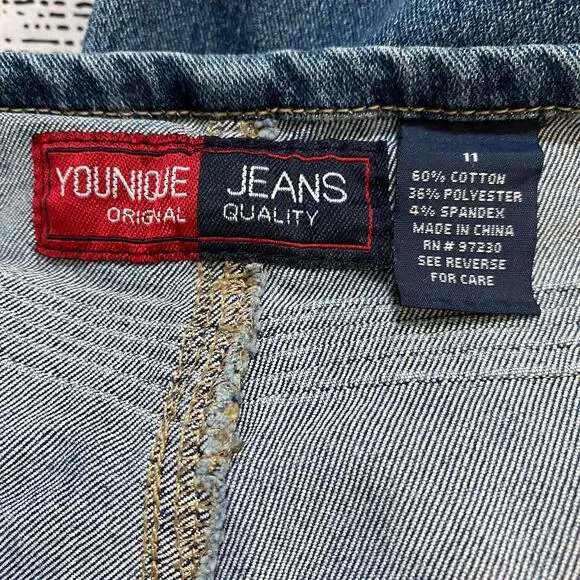 Younique Jeans Women's dark wash low rise textured stitch y2k vintage jeans - Picture 4 of 4